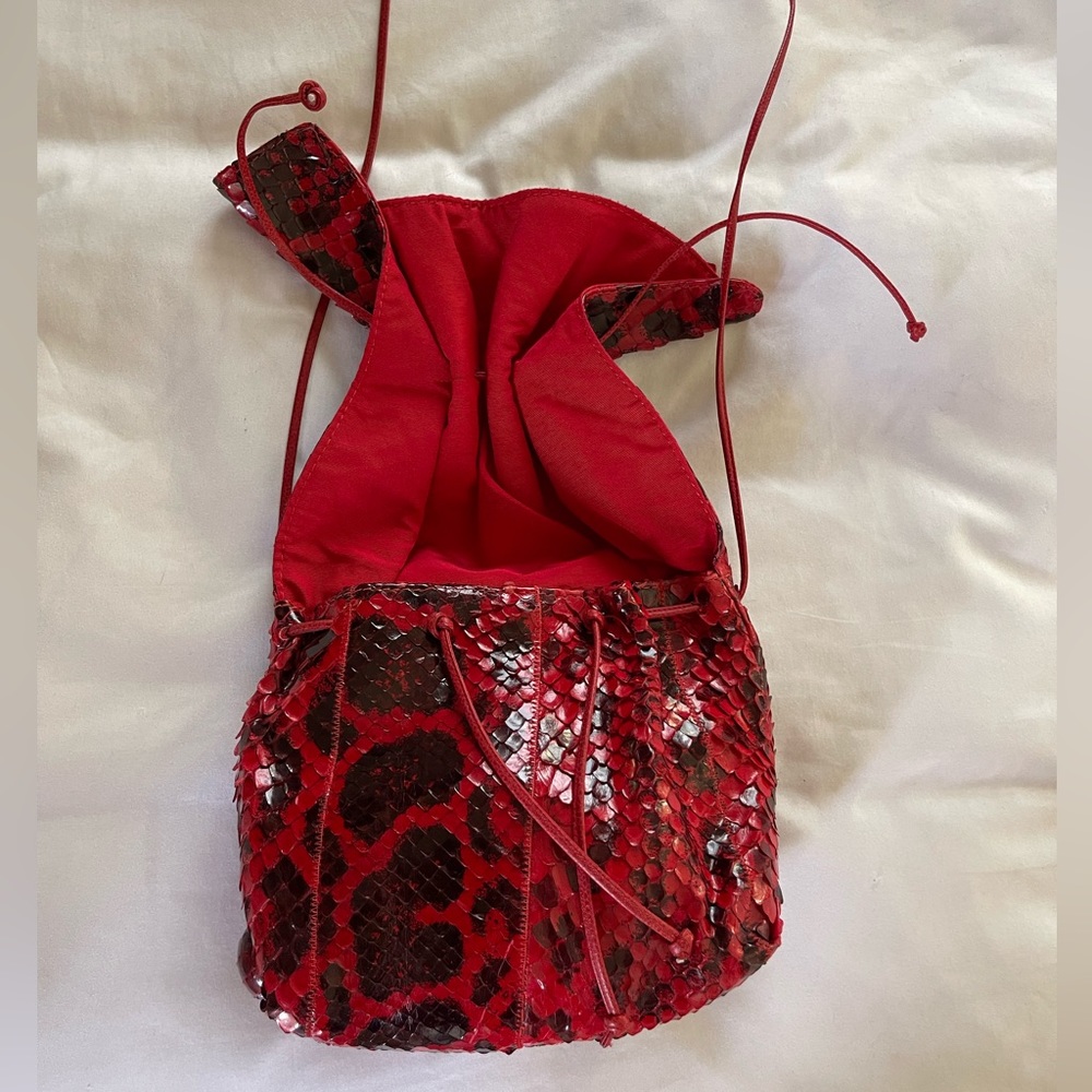 Carlos Falchi Snakeskin Red 80’s Bag
